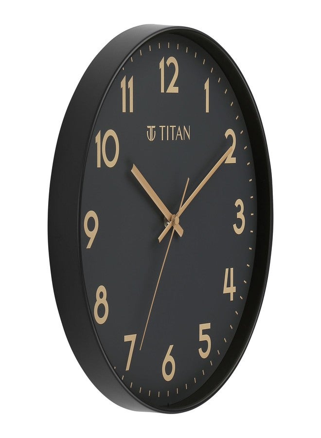 Titan Essence Classic Wall Clock - 30 cm, Black Plastic Case & Dial, Silent Sweep Movement, Non-Ticking, Elegant Home Decor, Perfect for Living Room, Office, Bedroom - W0094PA02 - Image 3